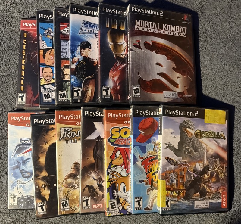 PlayStation 2 Video Game Lot NOT TESTED READ Godzilla, Mortal Kombat, Fatal Fury
