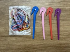 TsMADDTs Elastic Hair Bands, 50 Rubber Hair Ties And 4 Ponytail