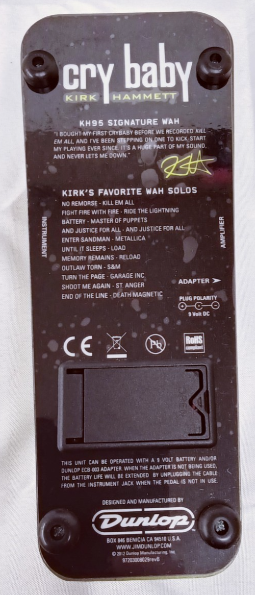 Dunlop KH95 Kirk Hammett Signature Cry Baby Wah Guitar Pedal Black