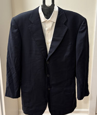 Ermenegildo Zegna Taglio Esclusivo Navy Blue Wool 3 Button Suit Jacket Mens 42R