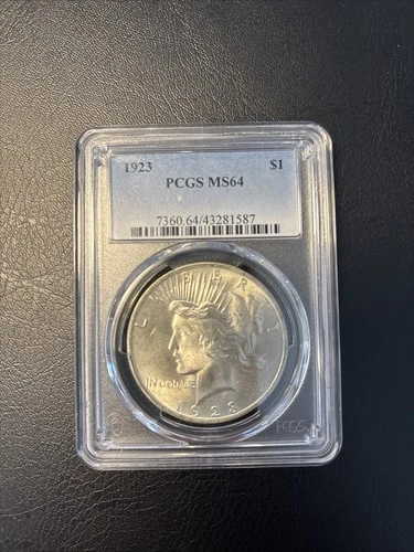 1923 Philadelphia Peace Silver Dollar $1 PCGS MS64