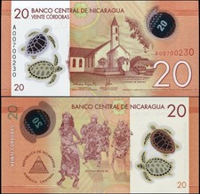 Nicaragua Banknote 20 cordobas 26.03.2014 (2015) Unc Polymer Cat# P.211a