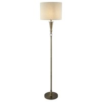 Stehlampe Stehleuchte Wohnzimmer 165 Cm Stoff Metall In Natur Messing Antik