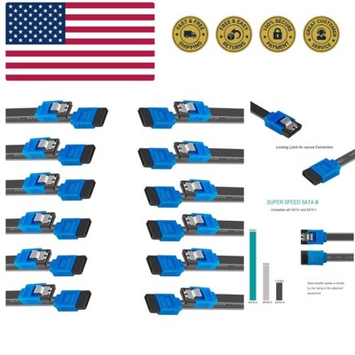 SATA Cable III, 12 Pack SATA Cable III 6Gbps Straight HDD SDD Data Cable with...