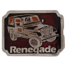 Jeep Renegade 4x4 Off Road Cj Amc Renault Cj5 Cj7 1970s Vintage Belt Buckle