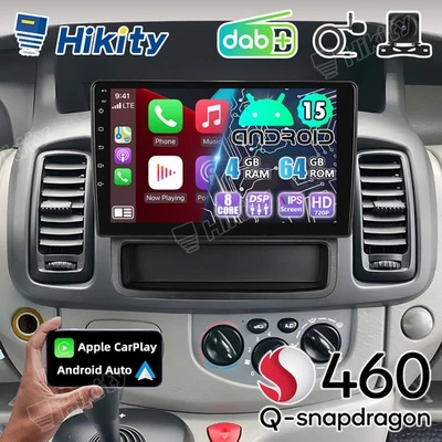 DAB+ 4+64G 8Core CarPlay Android15 Autoradio Für Opel Vivaro A Renault Trafic II - Bild 1 von 4
