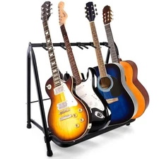 Pyle 5 Space Foldable Guitar Stand Multi Instrument Floorstand Holder Rack
