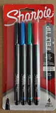 SHARPIE Felt Tip Pens, Fine Point (0.4mm), Assorted , 4 Count