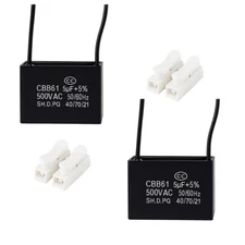 500V 5UF CBB61 Ceiling Fan Motor Running Capacitor 2 Wire 50/60 Hz
