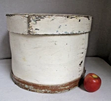 Antique Large Wooden Pantry / Cheese Box Old White Paint 14" X 16 3/4"
