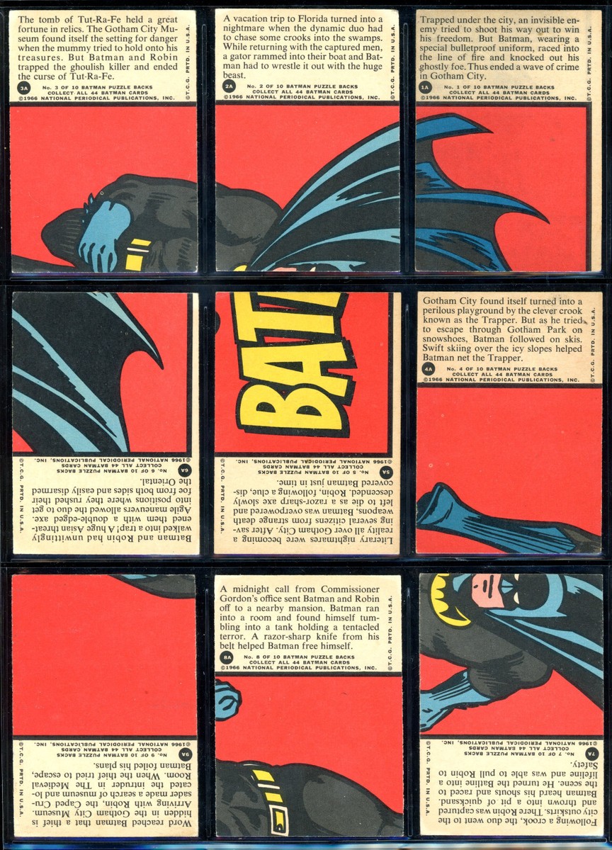 1966 TOPPS USA BATMAN RED BAT COMPLETE 44 CARD SET EX+ Joker