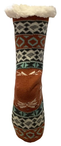 Mujer Navidad Grueso Tejido Sherpa Vellón Forrado Térmico Difuso Zapatilla Calcetines 9-11 - Imagen 13 de 54