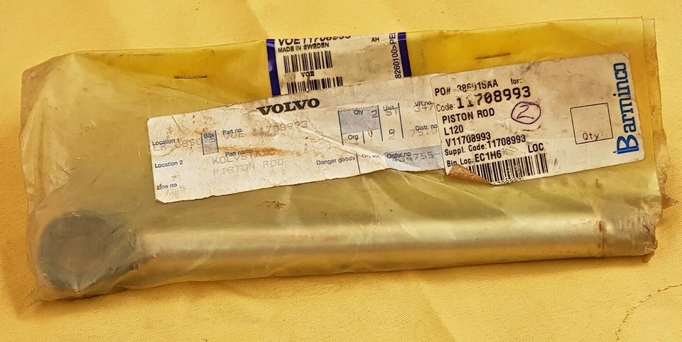 Varilla de pistón VOLVO VOE11708993 para cargadora de ruedas L110E, L120D, L120E, L45F, L50C Foto 2 de 2
