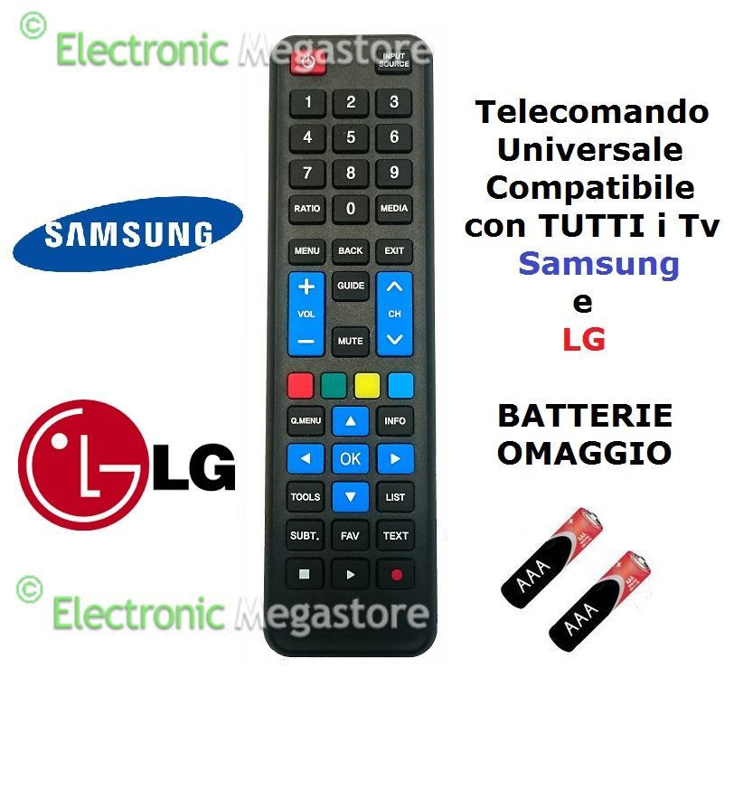 TELECOMANDO COMPATIBILE LCD LED PLASMA PER SAMSUNG UE32F5300 PRONTO ALL'USO