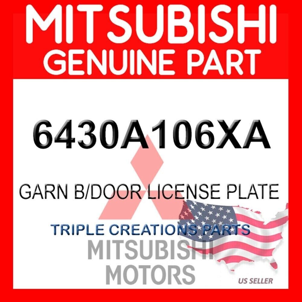 Genuine Mitsubishi 6430A106XA Garnish Back Door License Plate