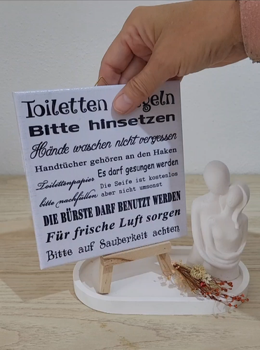 Bildfliese / Motivfliese aus Keramik (15 x 15 cm) Toilettenregeln fürs WC (062) - Video 1 of 1
