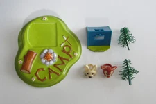 1 Campsite Camping Decoset Tent Trees Kid Bday Party Cake Topper Boy Scout Decor