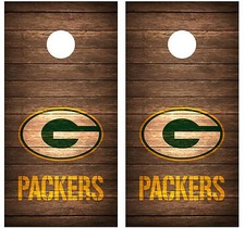 Green Bay Packers Vintage Wood Cornhole Board Decal Wrap Wraps brown