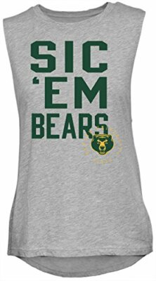 NCAA Rocker Women's Sleeveless Drop Tail Tank, Athletic Heather, Medium, Bayl...