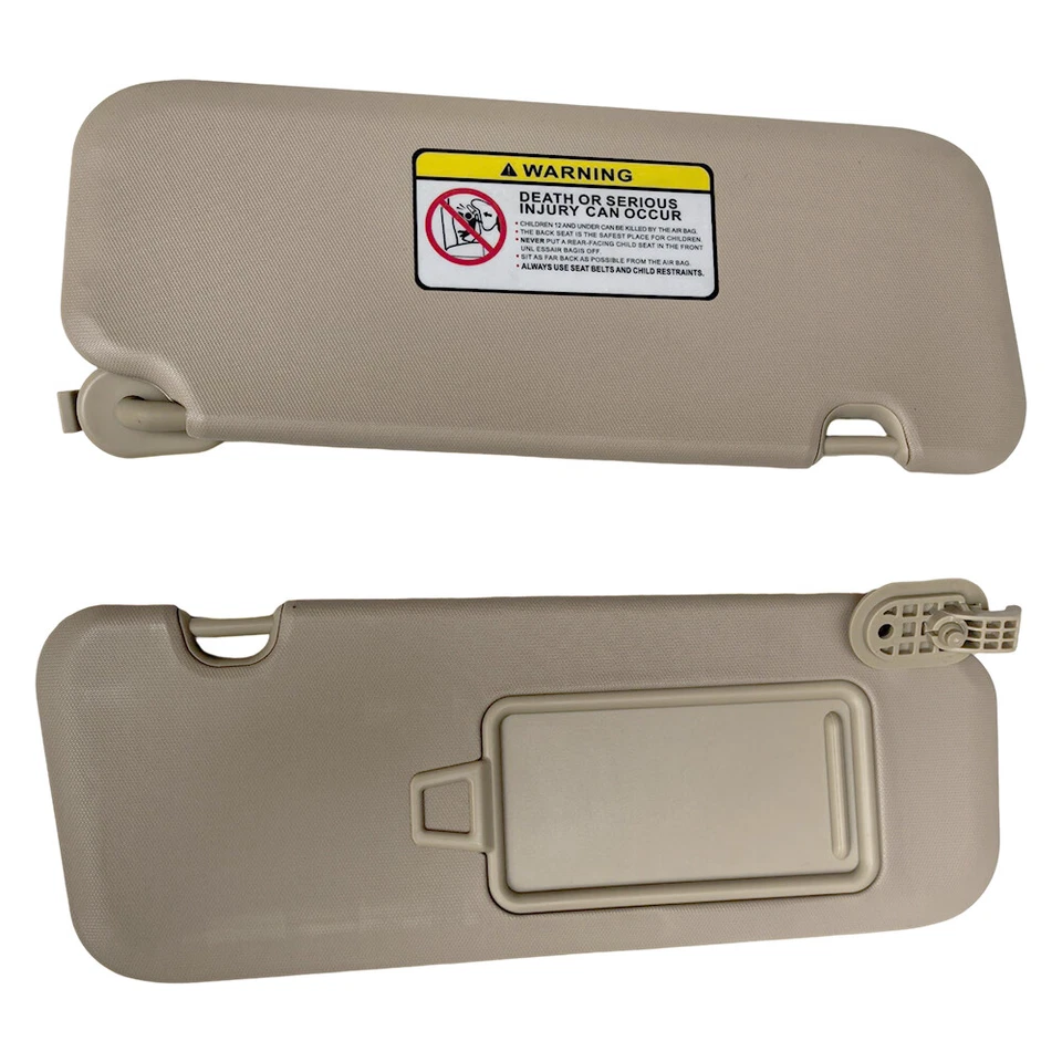 Par de parasol izquierdo derecho beige con espejo para Hyundai Elantra 2017-2019 Foto 4 de 4