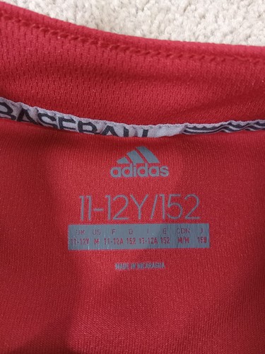 Adidas youth medium baseball jersey red Size 11-12 - Picture 4 of 9