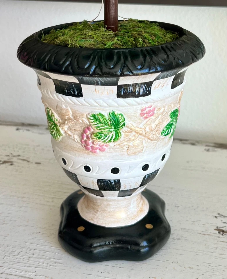 Topiario rosa floral hiedra pintado a mano - inspirado en el diseñador - cuadros blanco y negro Foto 3 de 4