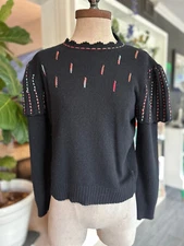 Susan Bristol Knitted Sweater Lambswool Angora Sz 40 boho bespoke