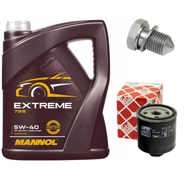 MotoröL Set 5W-40 5 Liter + ÖLfilter + ÖLablassschraube FüR Seat Toledo Ibiza-image