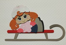Sledding Girl Red Hair 2. Scrapbook, Card Making Paper Piecing