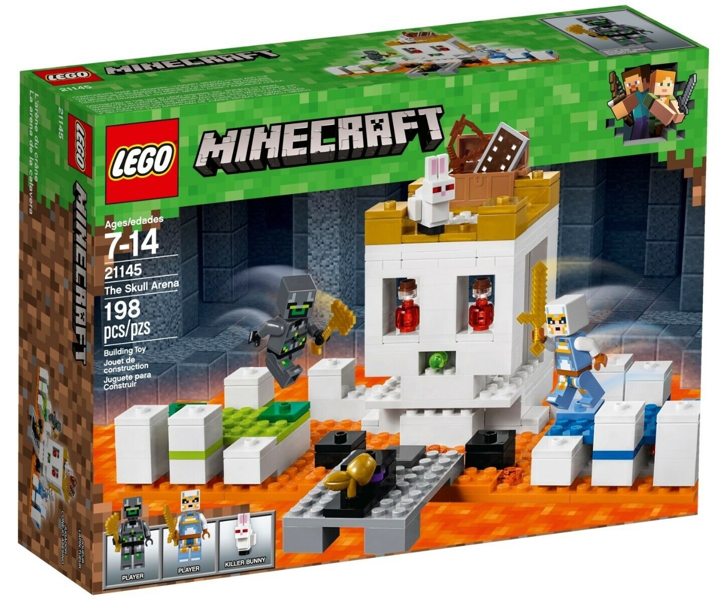 LEGO MINECRAFT (21145) The Skull Arena - 198 pcs - Player Killer Bunny - Retired