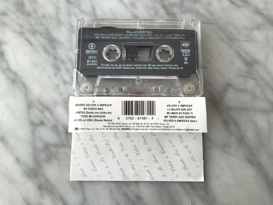 Yuri Reencuentros CASSETTE Tape 1994 Sony No Puedo Mas, La Mujer Que Soy RARO! - Imagem 2 de 3