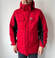 Men's Fjallraven Yupik Insulated Parka Red Black Jacket Size S