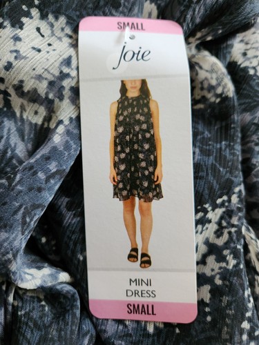 Joie Ltd Edition S Sleeveless Sheer Mini Dress Baltic Print Women's NWT $348 - Picture 8 of 8