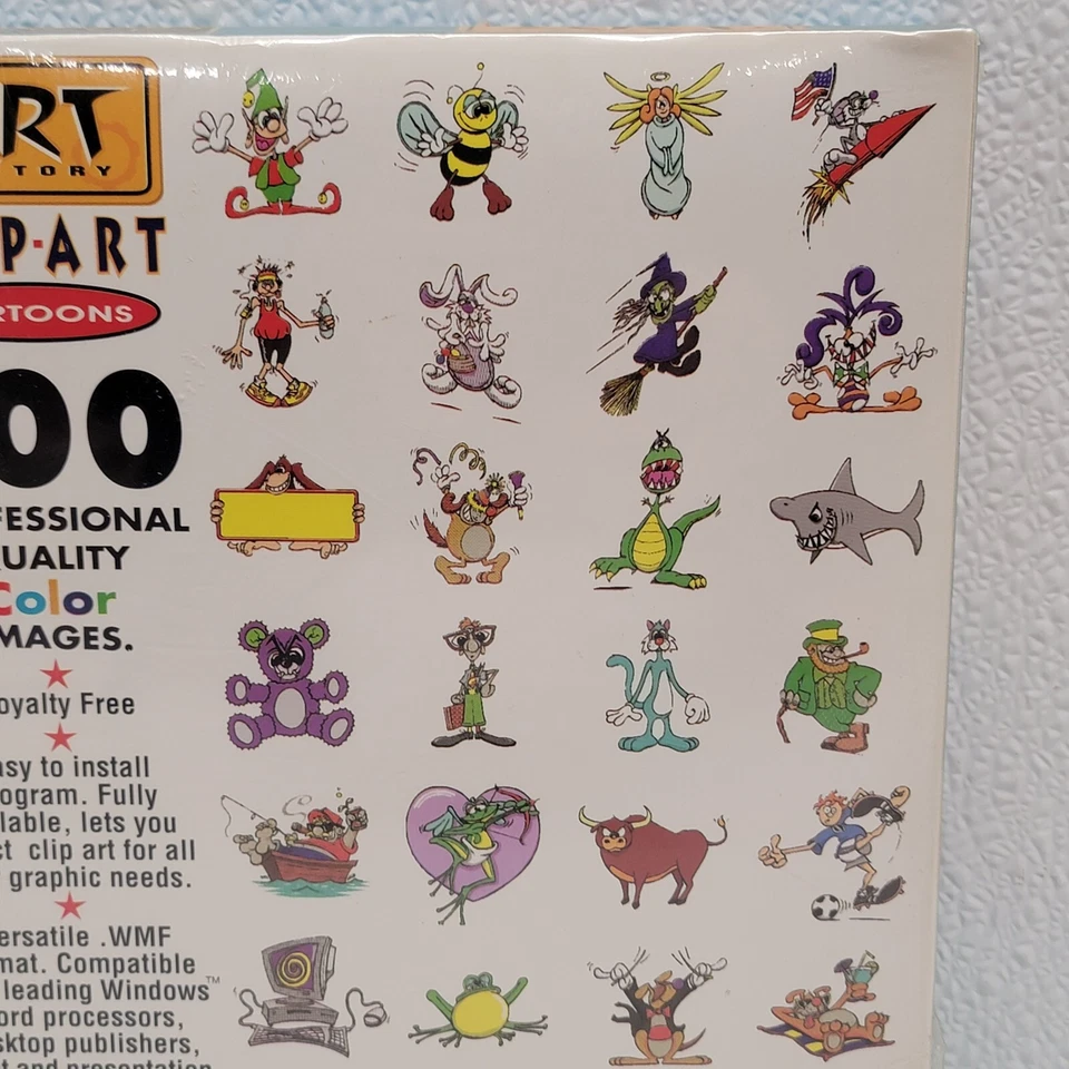 Vintage 1995 Art Factory Clip Art Cartoons 100 Images For Windows Floppy - Image 3 of 4
