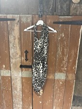 Ce.Me London Short Halter Neck Dress Sparkle Animal Print Women's Size M/L