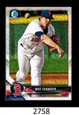 1-2018 BOWMAN CHROME DRAFT ASIA REFRACTOR MIKE SHAWARYN RED SOX SP QTY