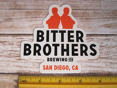 BEER Brewery STICKER ~^~ BITTER BROTHERS Brewing Company ~ San Diego, CALIFORNIA
