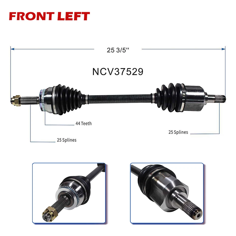 Передняя левая правая ось CV в сборе для 2001-2006 Hyundai Elantra 2,0 л автоматическая - Изображение 2 из 4