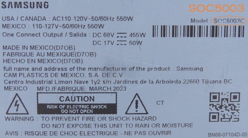 Pre-Owned TESTED Samsung QN77S95C One Connect BN96-56794A [SOC5003C] NO CORDS - Afbeelding 6 van 6