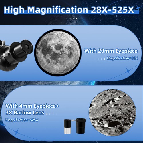 700mm Astronomical Telescope 525X with Phone Adapter for Beginner Moon Watching - Picture 4 of 11