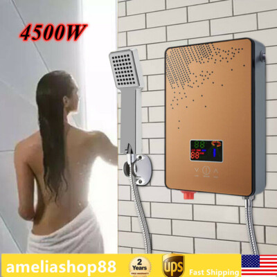 #ad 110V Instant Electric Tankless Hot Water Heater On Demand Whole House 4500W New $67.78