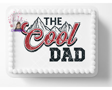 Father's Day Beer Lover Edible Image Cool Dad Cake Topper Frosting Sheet