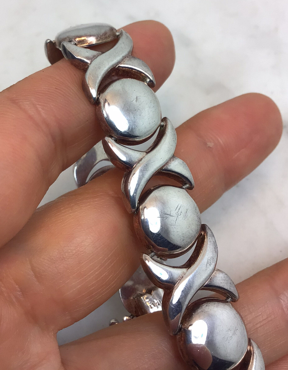 Vintage AT Sterling Silver OX Link Chain Bracelet Italy | eBay