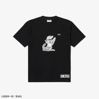 LACOSTE × ONE PIECE Crocodile logo T-shirt Black Limited quantity  