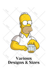 Pre Cut Various Size & Design Homer Simpson Frozen Edible Cake Decoration