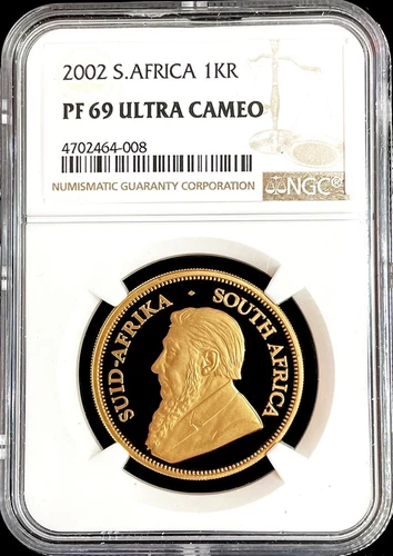 2002 GOLD SOUTH AFRICA KRUGERRAND 1 OZ COIN NGC PROOF 69 ULTRA CAMEO