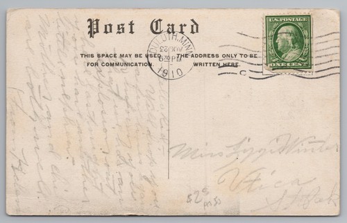 Postcard Farmers and Mechanics Savings Bank Minneapolis Minnesota Posted 1910 - Picture 2 of 2