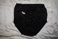 NEW BLACK NYLON BRIEF PANTIES NWT MEDIUM
