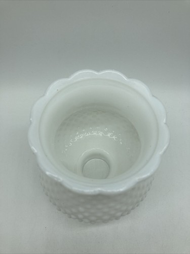 Vintage Milk Glass Shade Hurricane Oil Lamp Scalloped Edge - Picture 5 of 9