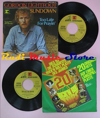 LP 45 7'' GORDON LIGHTFOOT Sundown Too late for prayin 1974 germany no cd mc dvd